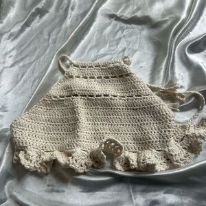 Crochet Cream Halter Top